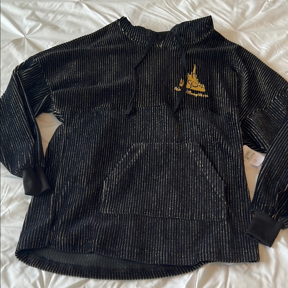 Black and Gold Striped Hoodie